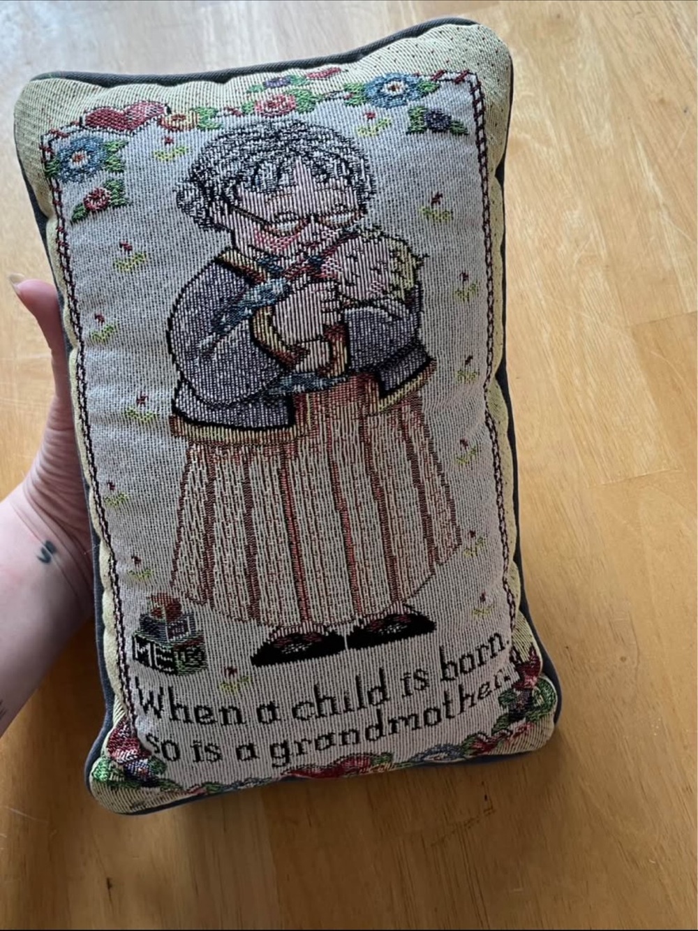 Vintage woven pillow